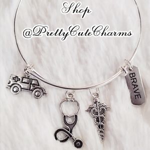 Medical Charm Bangle Bracelet